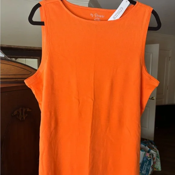 Chico's Orange Hanna Boat Tank Sleeveless Top NWT - Picture 5 of 5